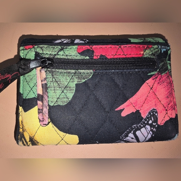 Vera Bradley Quilted Floral Wallet - Black, Yellow, Red, Green - Picture 3 of 15